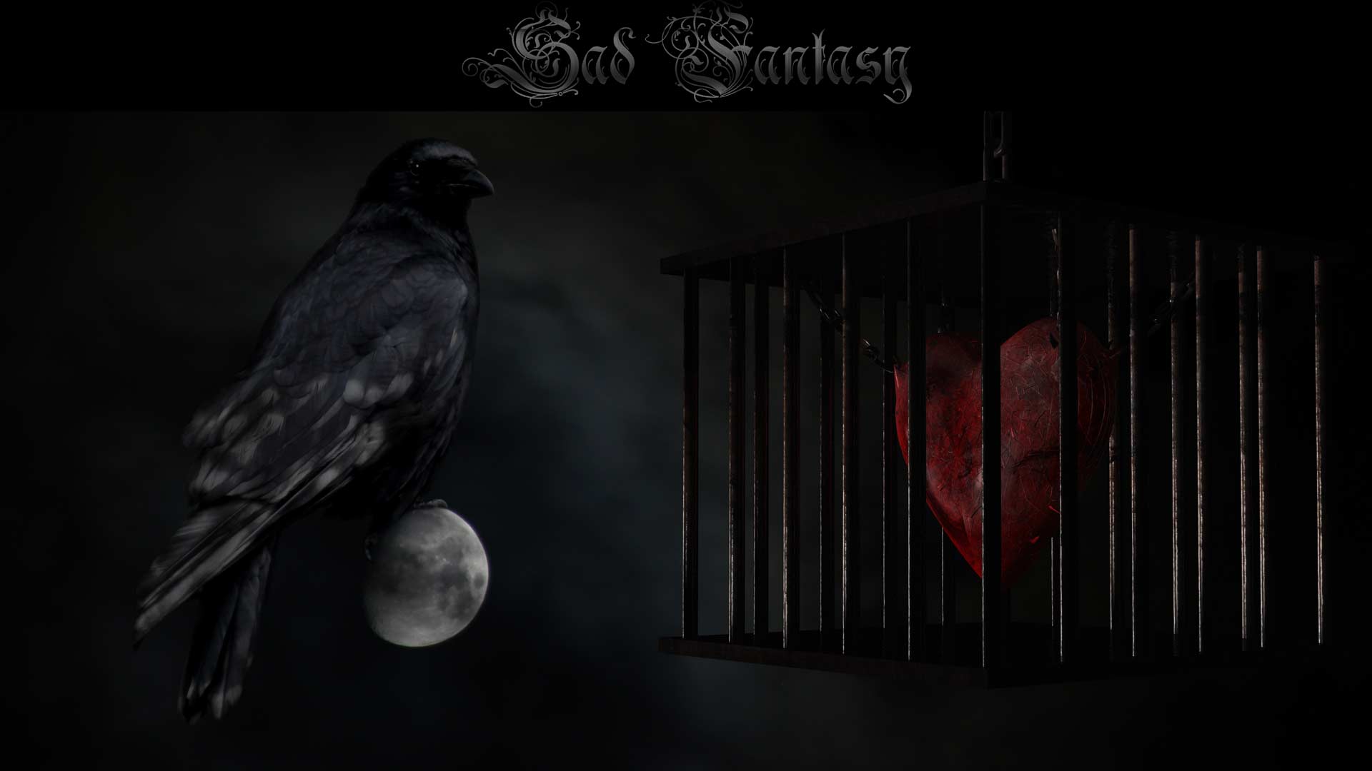 goth,  cybergoth heart in a cage by Sad Fantasy