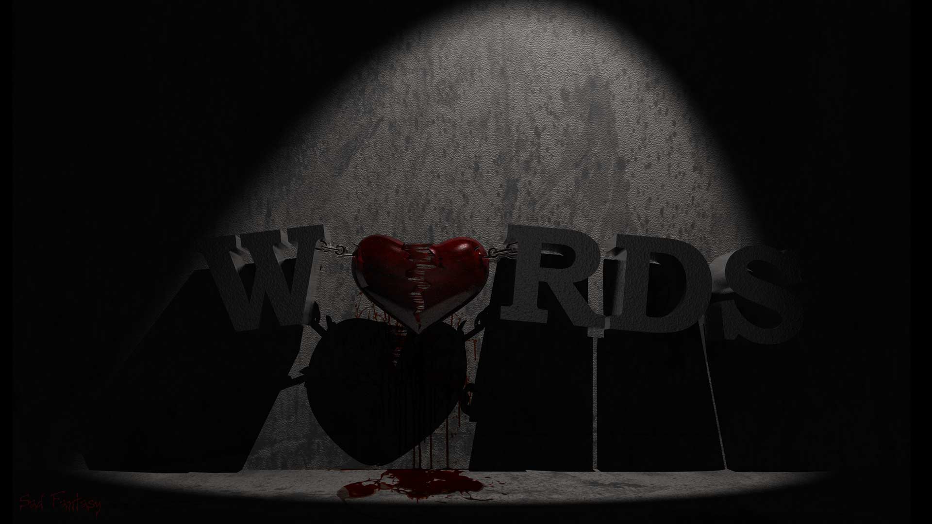 Words tearing a heart apart,broken heart series by Sad Fantasy 
