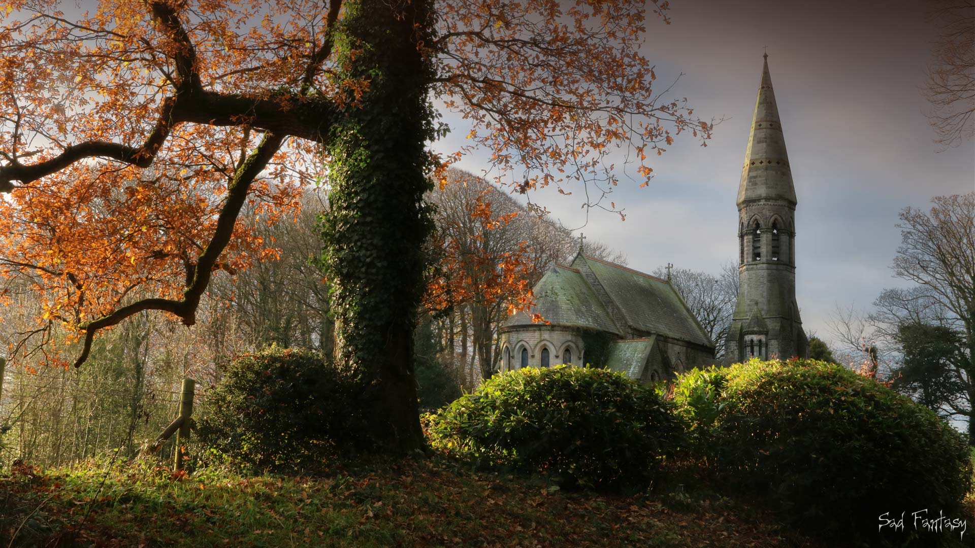 HDR photograph of a church in the autumn light by Sad Fantasy